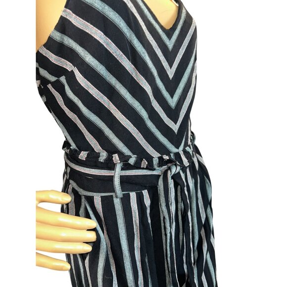 Harper Womens Sleeveless Stripe Jumpsuit with Belt Size M Avant garde Y2K Boho - Picture 7 of 12